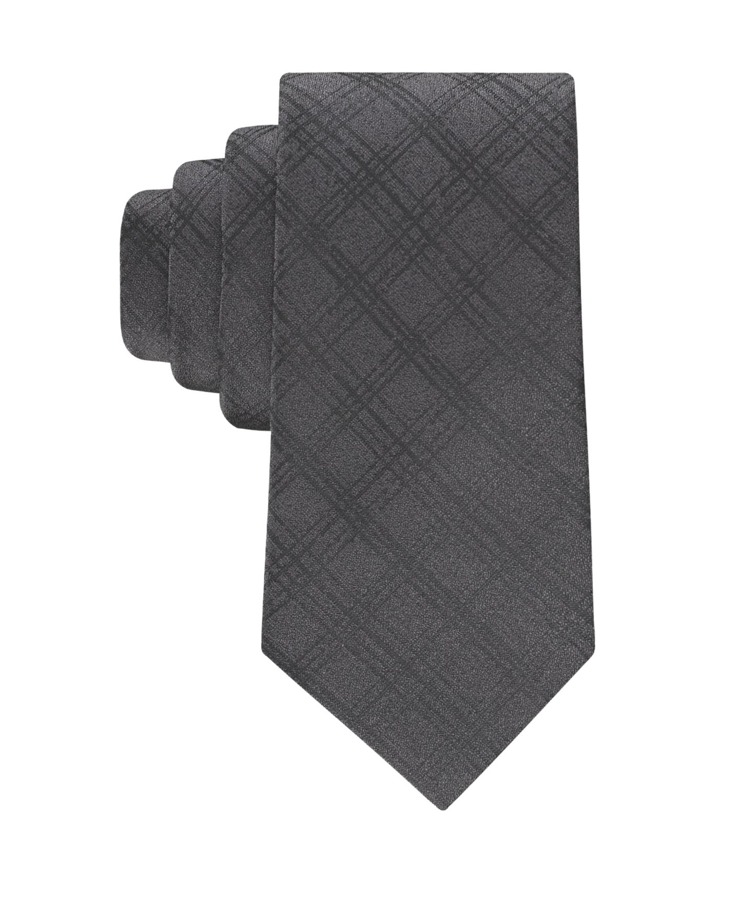 Мужской галстук Calvin Klein Wayne Check Tie, цвет: Тёмный серый — фото 1