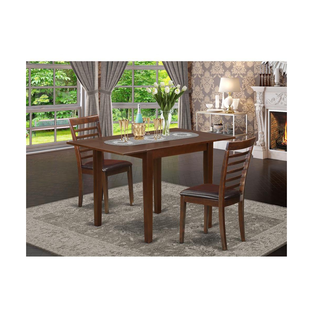 East West Furniture Dining Room Set Mahogany