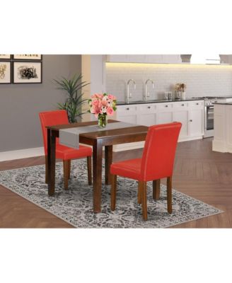 5-Piece Solid Wood Dining Set – Mahogany Finish, Drop Leaf Table, Double X-Back Chairs – Dining Room Set