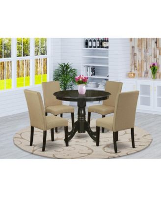5-piece wood  mid-century  round Dining Room Set