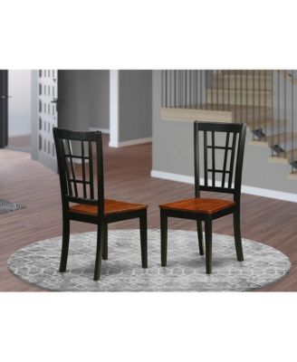 3-Pc Rubberwood Panel-Back Rectangular Dining Set