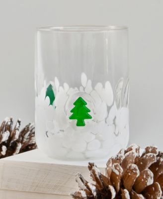 Christmas Tree Icon Double Old-Fashioned Glasses, Set of 2