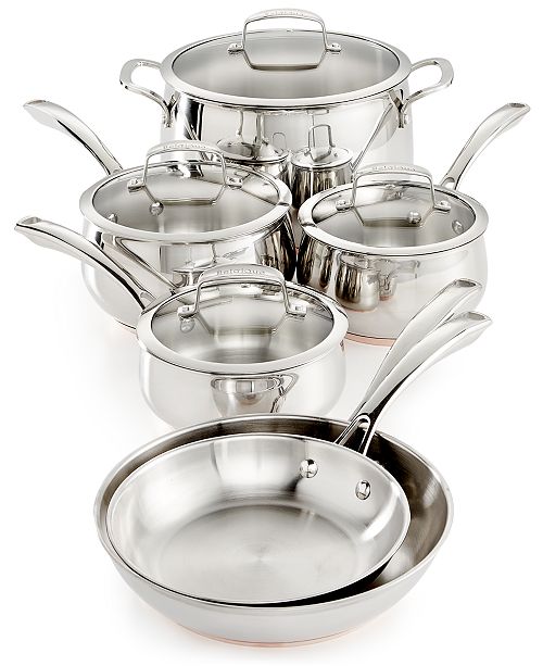 Belgique Copper Bottom 10-Pc. Cookware Set, Created for ...