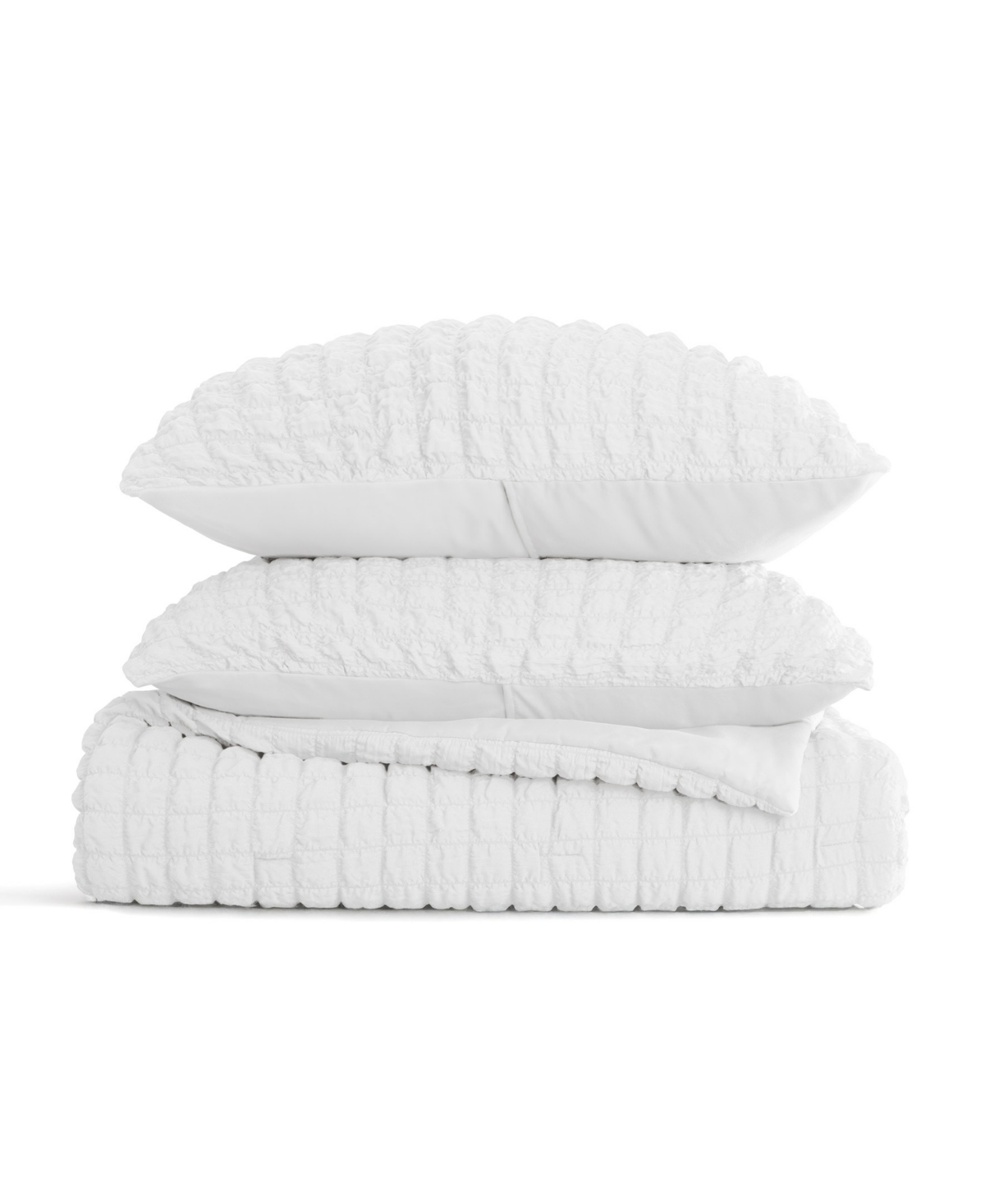 Ienjoy Home Textured Seersucker Box 3-pc. Comforter Set, Full/queen In White