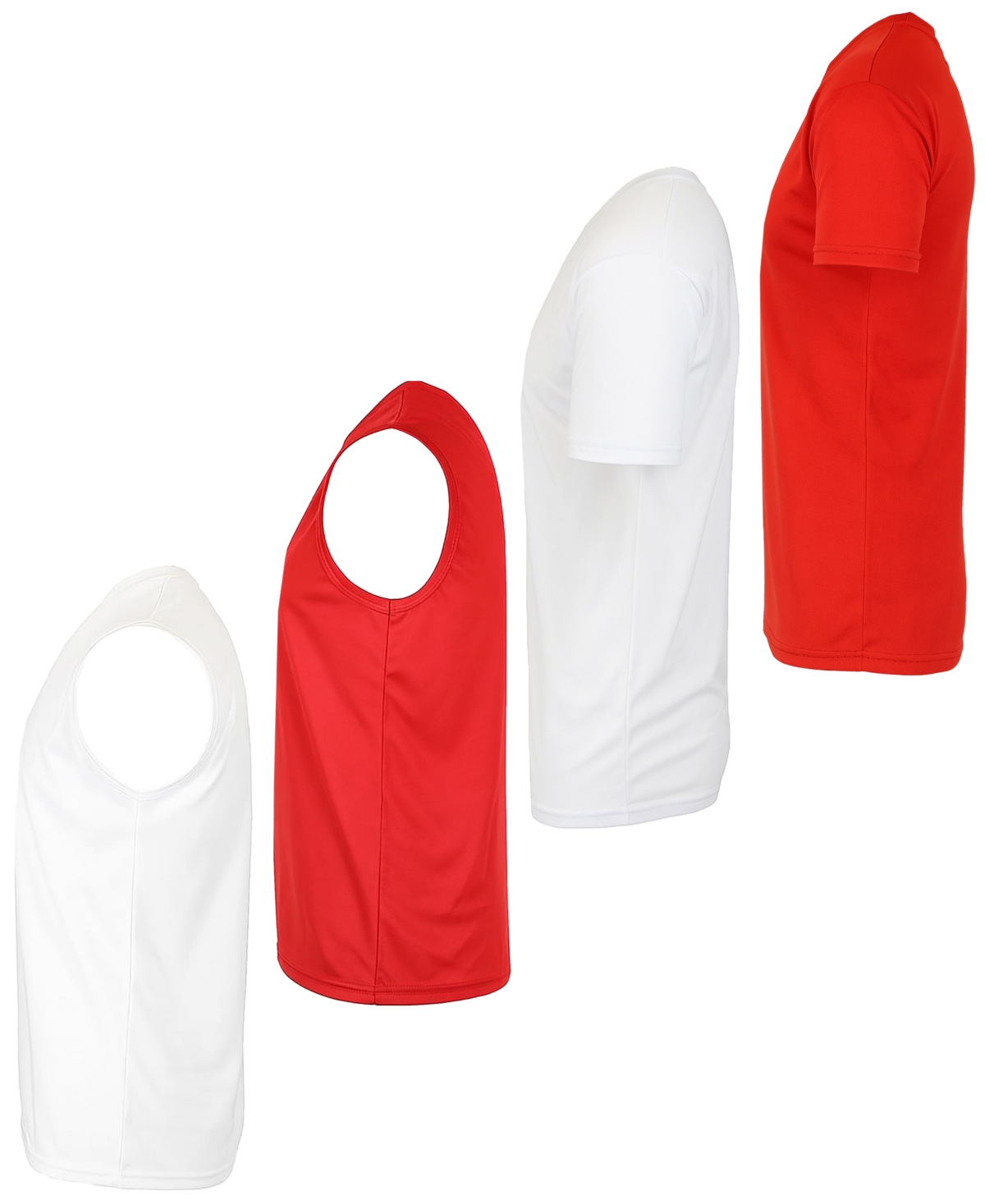Galaxy By Harvic Men's 4-pack Crewneck Regular Fit T-shirt In Red