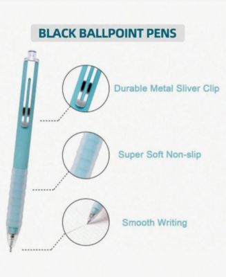 18 Pcs Ballpoint Pens Medium Point 1mm Black Ink Work Pen With Super Soft Grip Ball Point Pen For Men Women Retractable Office Pens