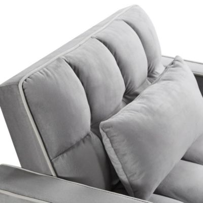 3-in-1 Convertible Sleeper Chair Bed, Pull-Out Single Sofa with Adjustable Backrest, USB & Cup Holder for Small Spaces-Maison Boucle