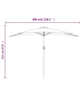 Garden Parasol Anthracite Polyester Fabric 118.1 x 61.0 in