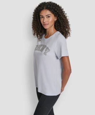 Women's Arched Exploded Rhinestone Crewneck T-Shirt