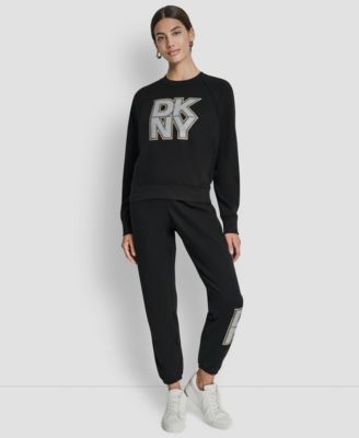 Women's Mixed Metal Stacked Glitter Logo Jogger