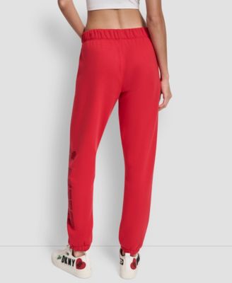 Women's Exploded Rhinestone Varsity Logo High Rise Relaxed Jogger