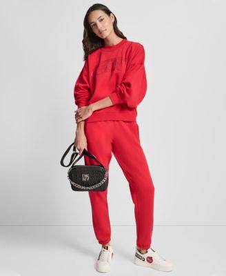 Women's Exploded Rhinestone Varsity Logo Sweatshirt