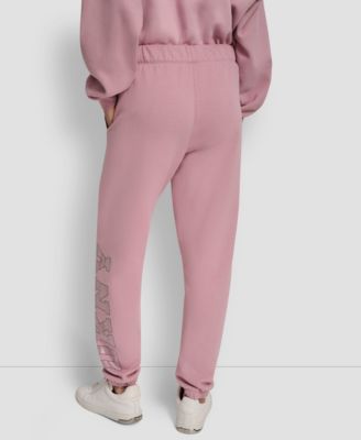 Women's Exploded Rhinestone Varsity Logo High Rise Relaxed Jogger