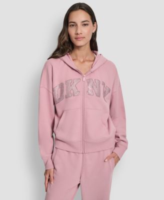 Women's Exploded Rhinestone Varsity Logo Full-Zip Hoodie