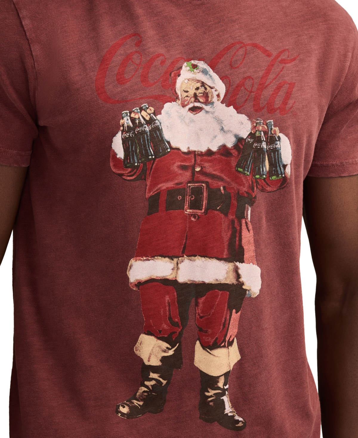 Lucky Brand Men's Coke Santa Print Crewneck T-Shirt