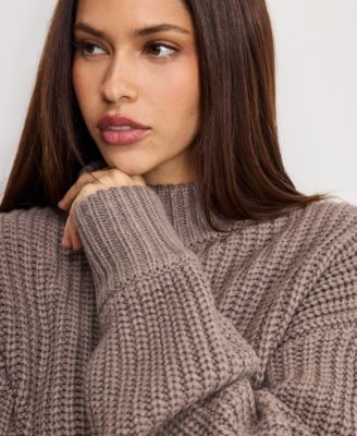 Women's Chunky Knit Mock Neck Sweater, Regular & Plus Size