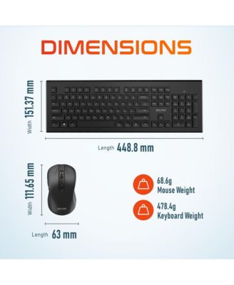 Wireless Keyboard & Mouse 2 Pcs, Compatible with PC, Laptops (DKBMKIT2-WB)