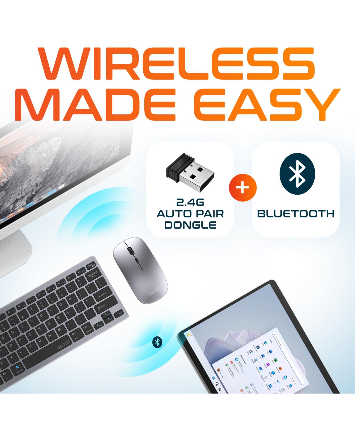 Delton SW60 Tablet Stand & Wireless Combo (DTTKITMIN35SW60)