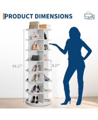 7 Tier Shoe Rack Tower, 360&amp;#xB0;Revolving Free Standing Spinning Shoe Organizer,Vertical Spinning Shoes Display,Rotate Shoes Closet Organization