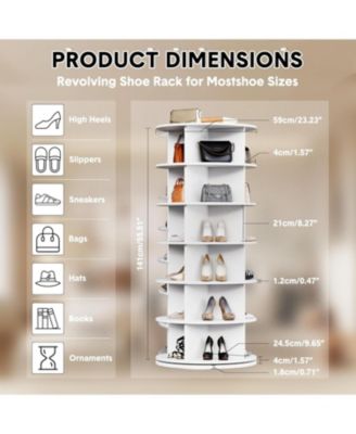 Rotating Shoe Rack Tower, 360&amp;#xB0; Spinning Shoe Organizer Rotating Shelf, Space-Saving Large Capacity Storage Round Carousel,Closet &amp; Bedroom