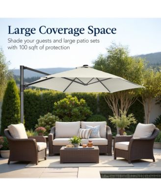 10ft 360degree(s) Rotating Cantilever Offset Hanging Patio Umbrella