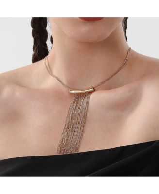 Women's The Hanging Chain Bar Lariat Necklace