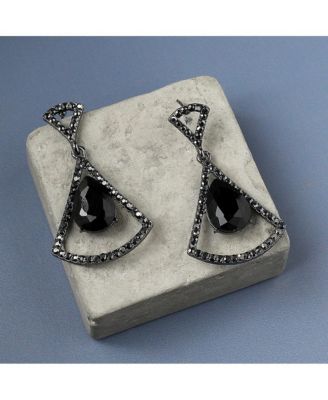 Stone Bow Drop Earrings