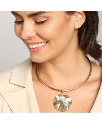 Gold-Plated Pearl Jewellery Set