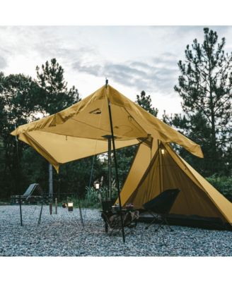 Ranch Fire Teepee Tent, 4 Season Hot Tent with Stove Jack, Windproof Waterproof Cold Weather Winter Tents for Camping