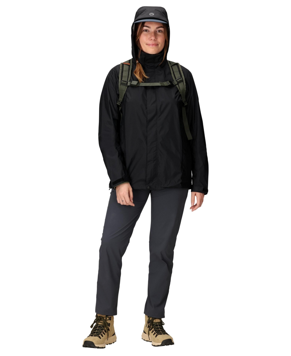 Marmot Women's Precip Eco Hooded Collar Jackets In Blue