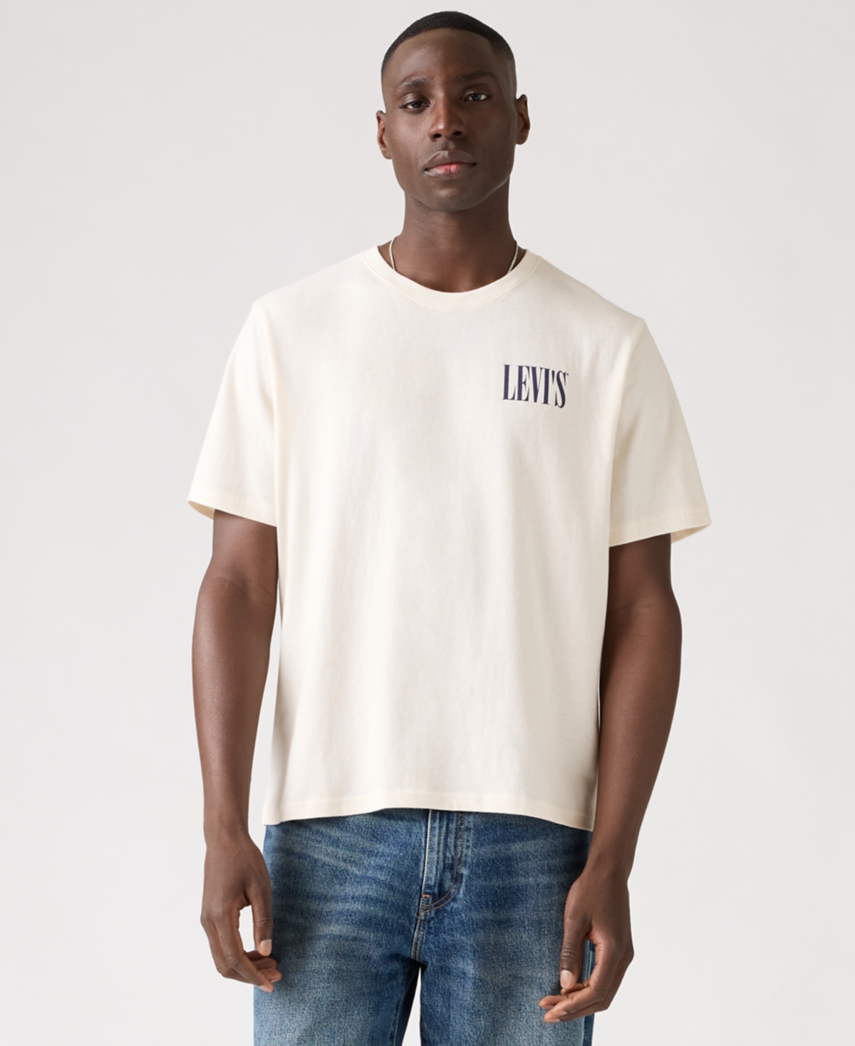 Levi's Cowboy Logo Back Print Relaxed Fit T-shirt In White