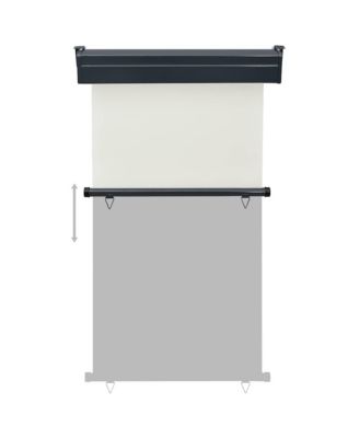 Balcony Side Awning Cream Steel, Aluminum, 100% Polyester