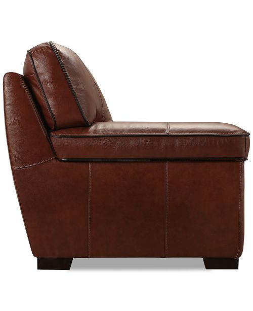 Furniture Myars 47" Leather Chair Furniture Macy's