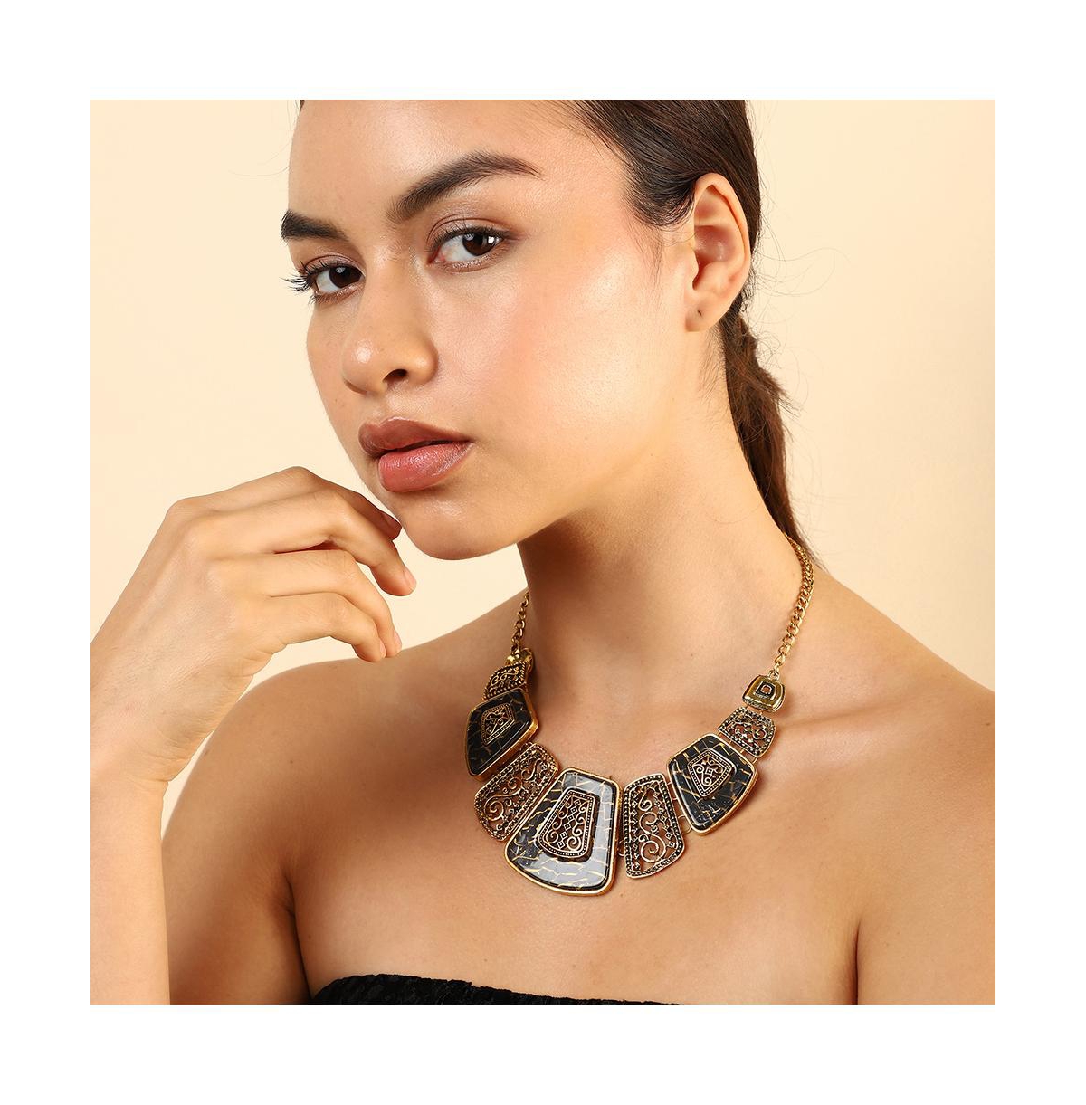 Sohi Gold-Plated Stone Necklace
