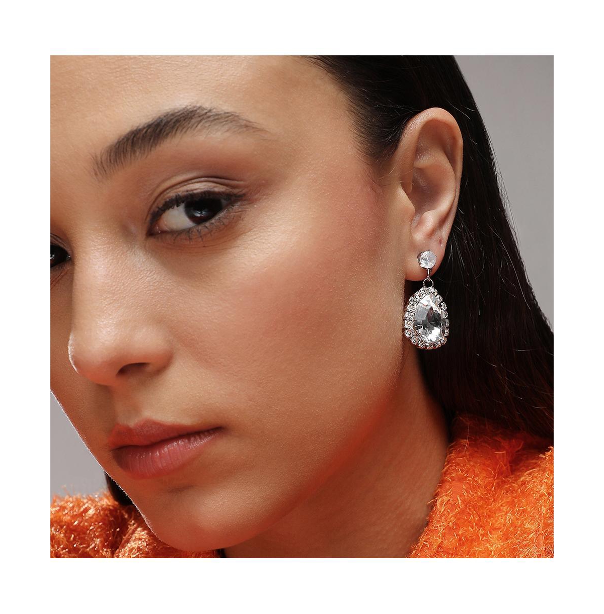 Sohi Women's Crystal Drop Earrings