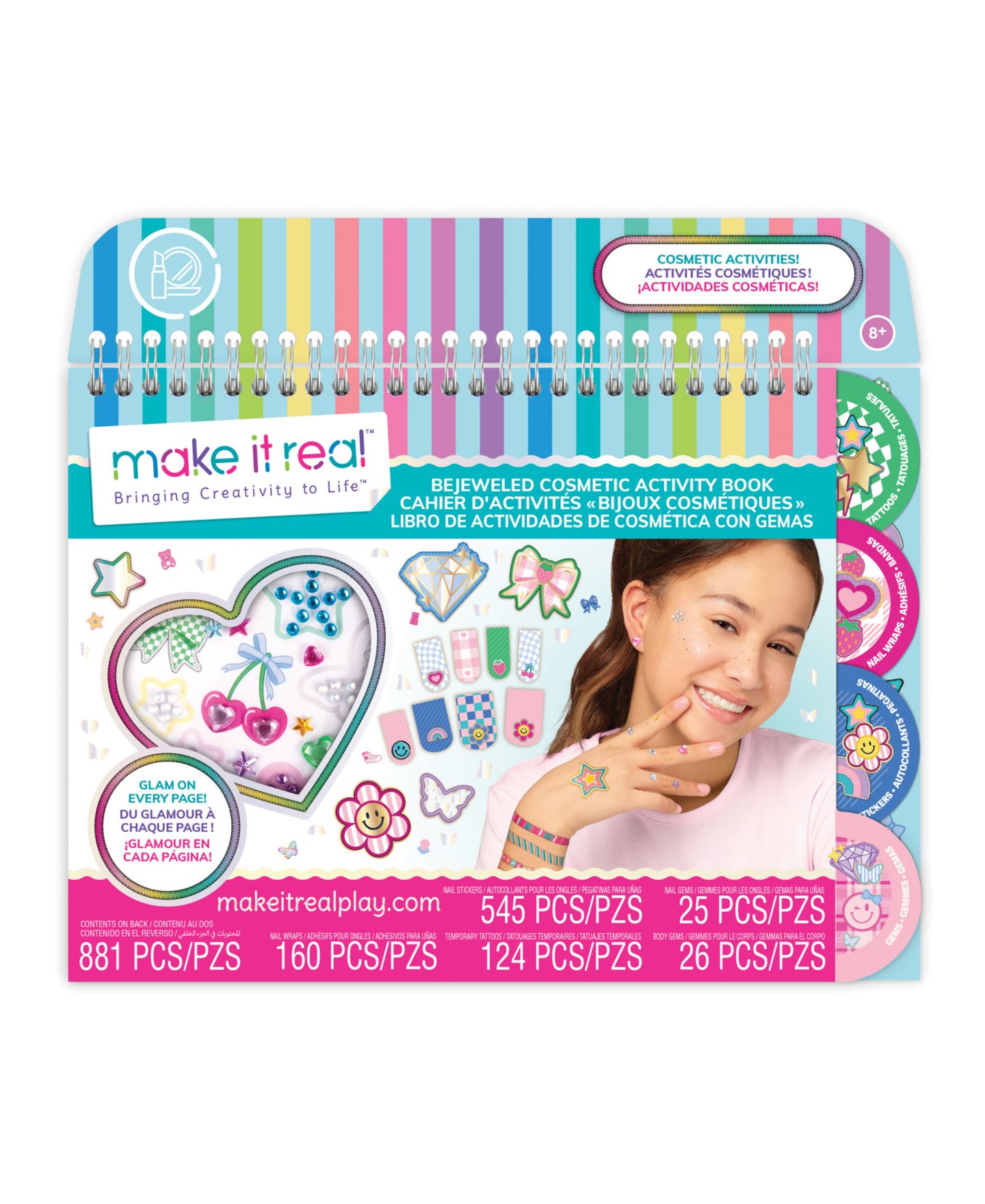 Детская игрушка Make It Real Bejeweled Temporary Tattoo Activity Book, Ages 8+, цвет: Разноцветный — фото 1