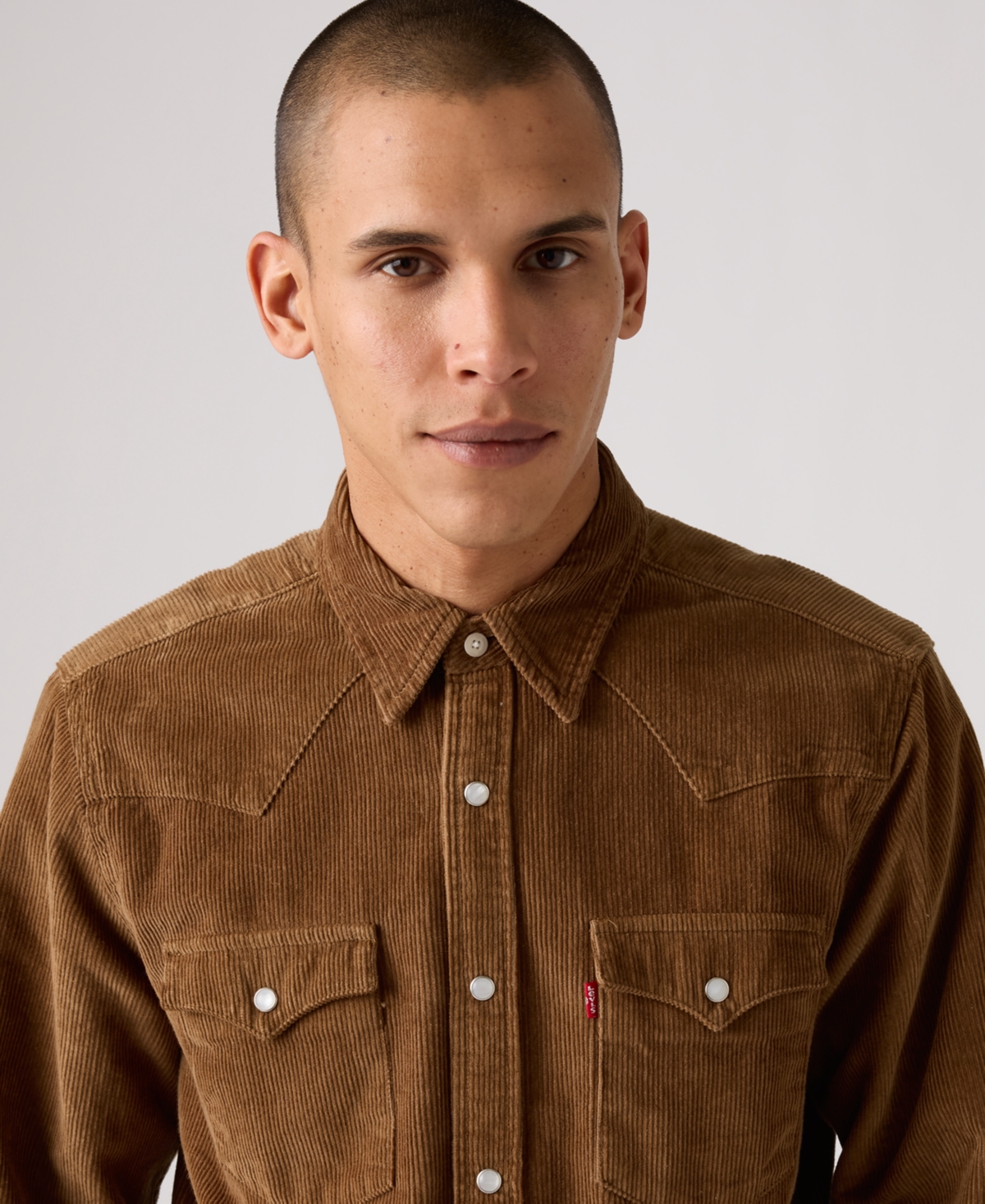 Levi's Men's Classic Standard Fit Western Shirt In Brown