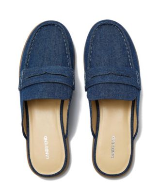 Women's Comfort Slip On Denim Penny Loafer Mules