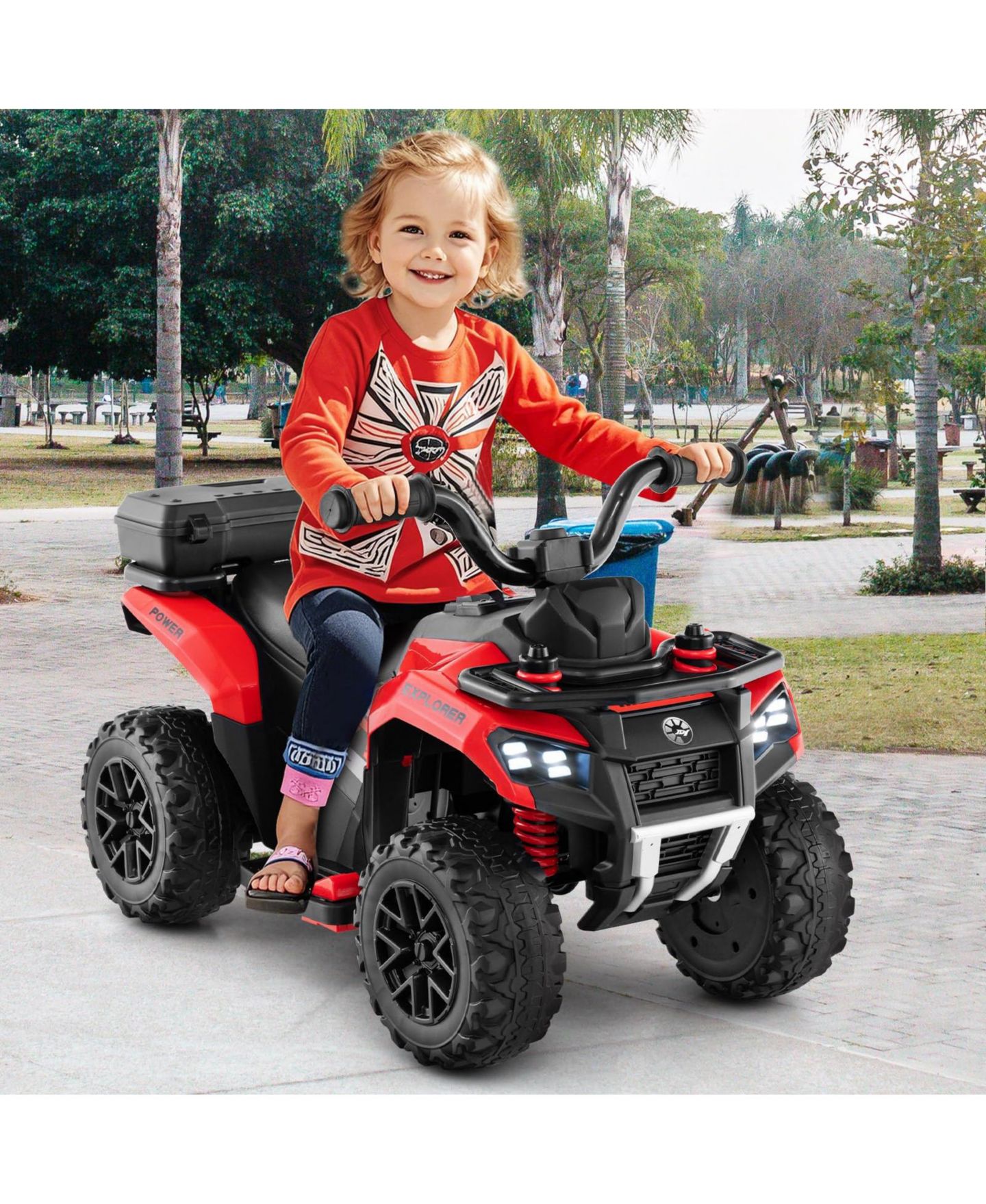 Детская игрушка Mecale 6V Powered Ride-On ATV with Spray Function, Ages 18 Months+, цвет: Яркий красный — фото 8
