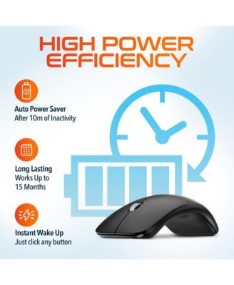 S10 Curved Ergonomic Wireless Mouse, 2.4GHz USB Mouse (DMERGS10-WB)