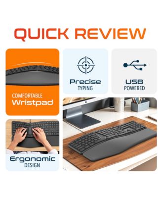 KB250 Ergonomic Keyboard with Wrist Rest Pad