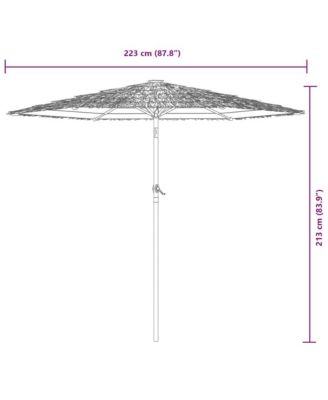 Garden Parasol Brown Material: 100% polyester, Powder-Coated Steel