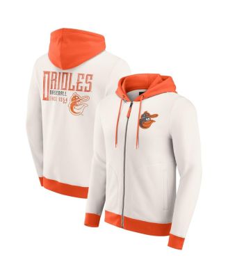 Fanatics - Men's Cream Baltimore Orioles Polar Fleece Full-Zip Hoodie