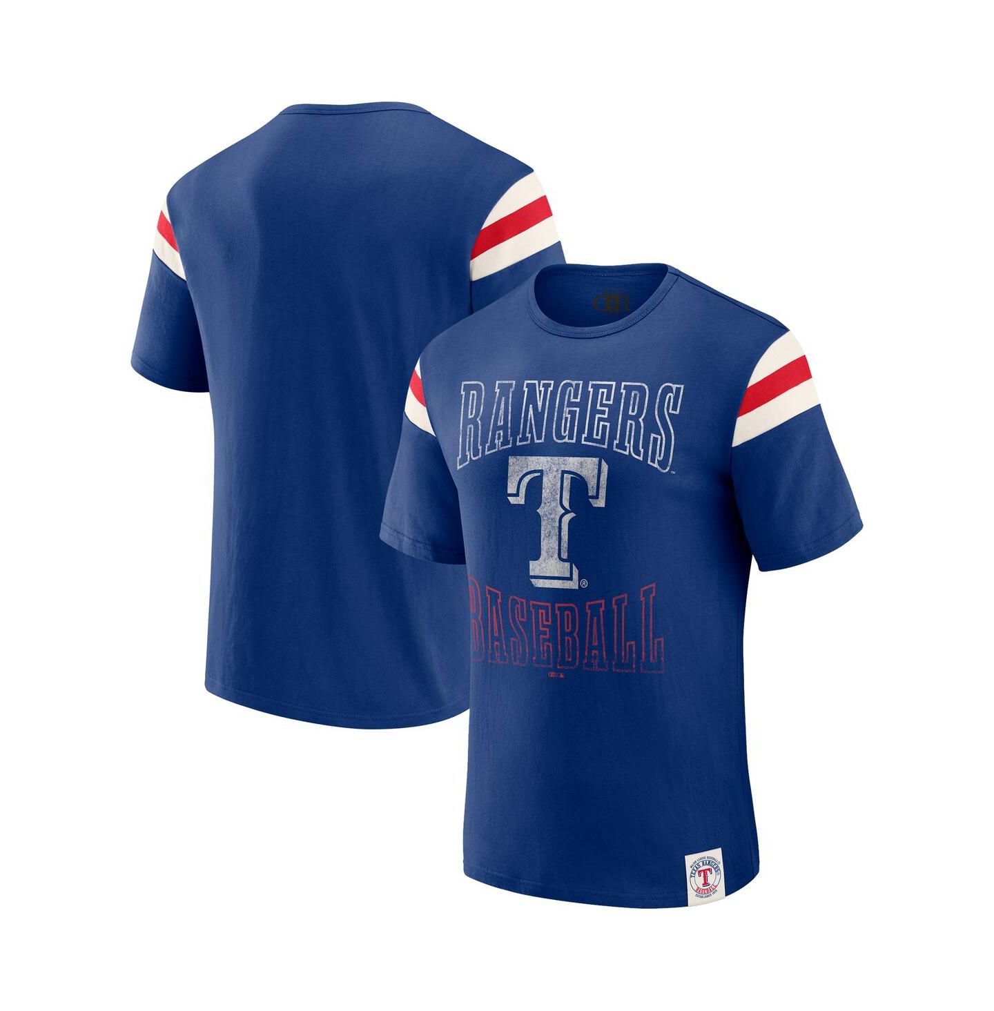 Мужская футболка Fanatics Royal Texas Rangers Distressed Sleeve Stripe — фото 1
