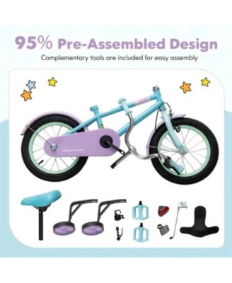 Kids Bike with Adjustable Handlebar and Saddle Purple-18 Inches