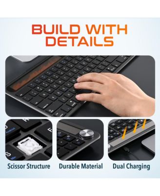 KB90 Wireless Solar (Light-Powered) Rechargeable Keyboard, No Batteries (DKBSLR90)