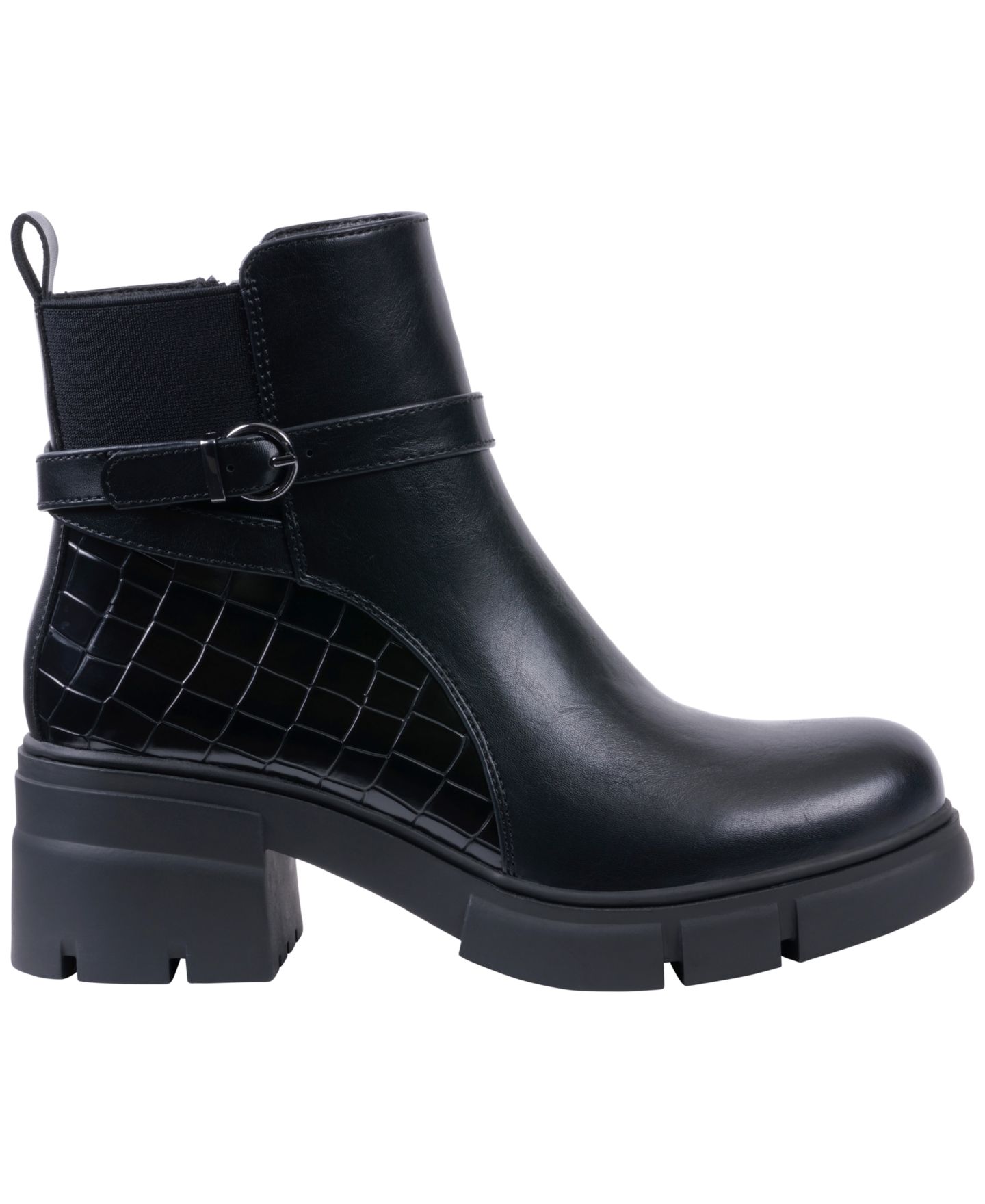 Женские ботинки GC Shoes Dawn Lug Sole Block Heel Booties, цвет: Чёрный — фото 2