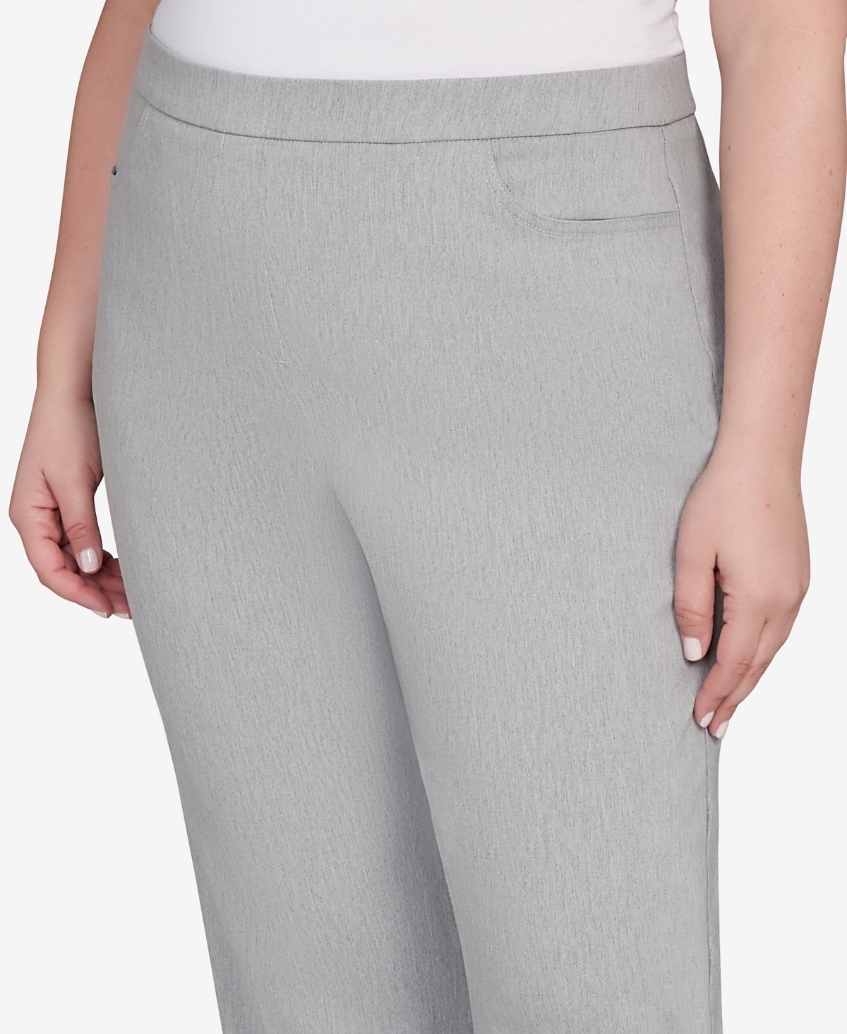 Alfred Dunner Plus Size Stockbridge Modern Millennium Average Length Pant In Gray