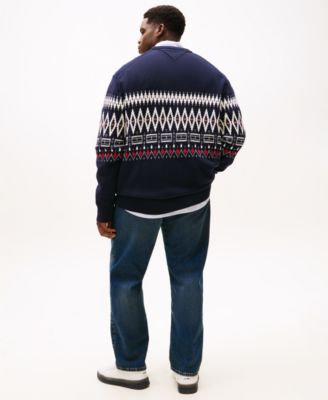 Men's Big and Tall Fair Isle Crewneck Sweater