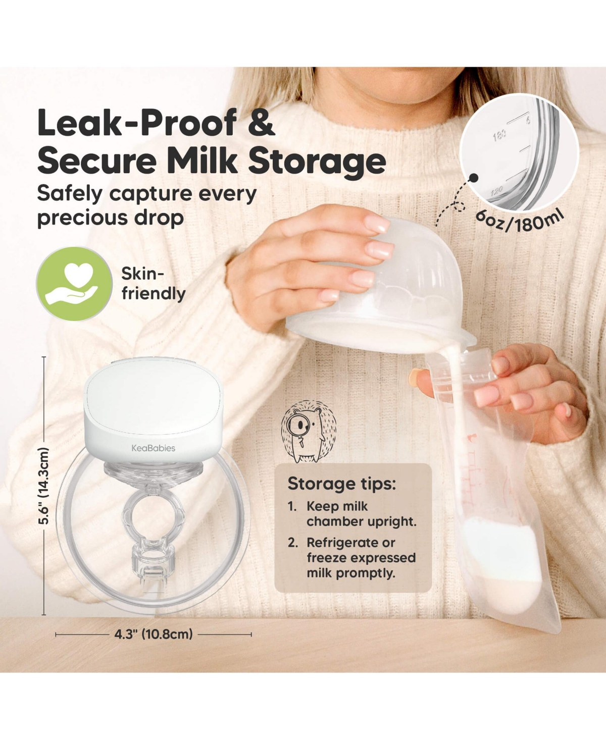 KeaBabies Pulse S10 Pro Breast Pump Hands Free, Electric Wearable Breastfeeding Pump, With Full Set Soft Silicone Flange Inserts